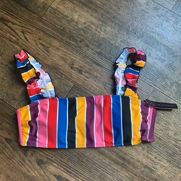 ❤️ NEW No Boundaries Striped Bikini Large 11-13 - Picture 2 of 9